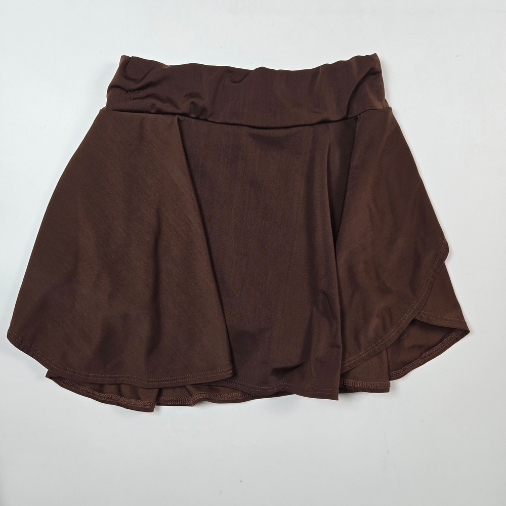 SHEIN Skort Women Petite XS Brown Tulip Layered Athletic Tennis Golf Activewear